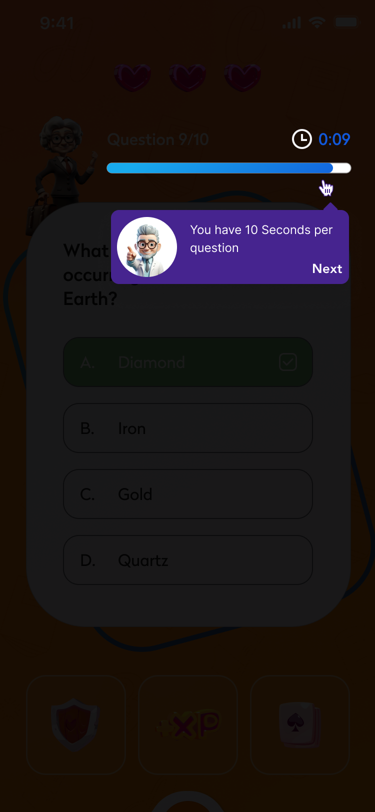 Timer tooltip