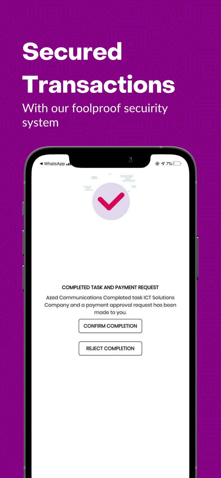 FixMe mobile screen showing a completed task and payment confirmation request