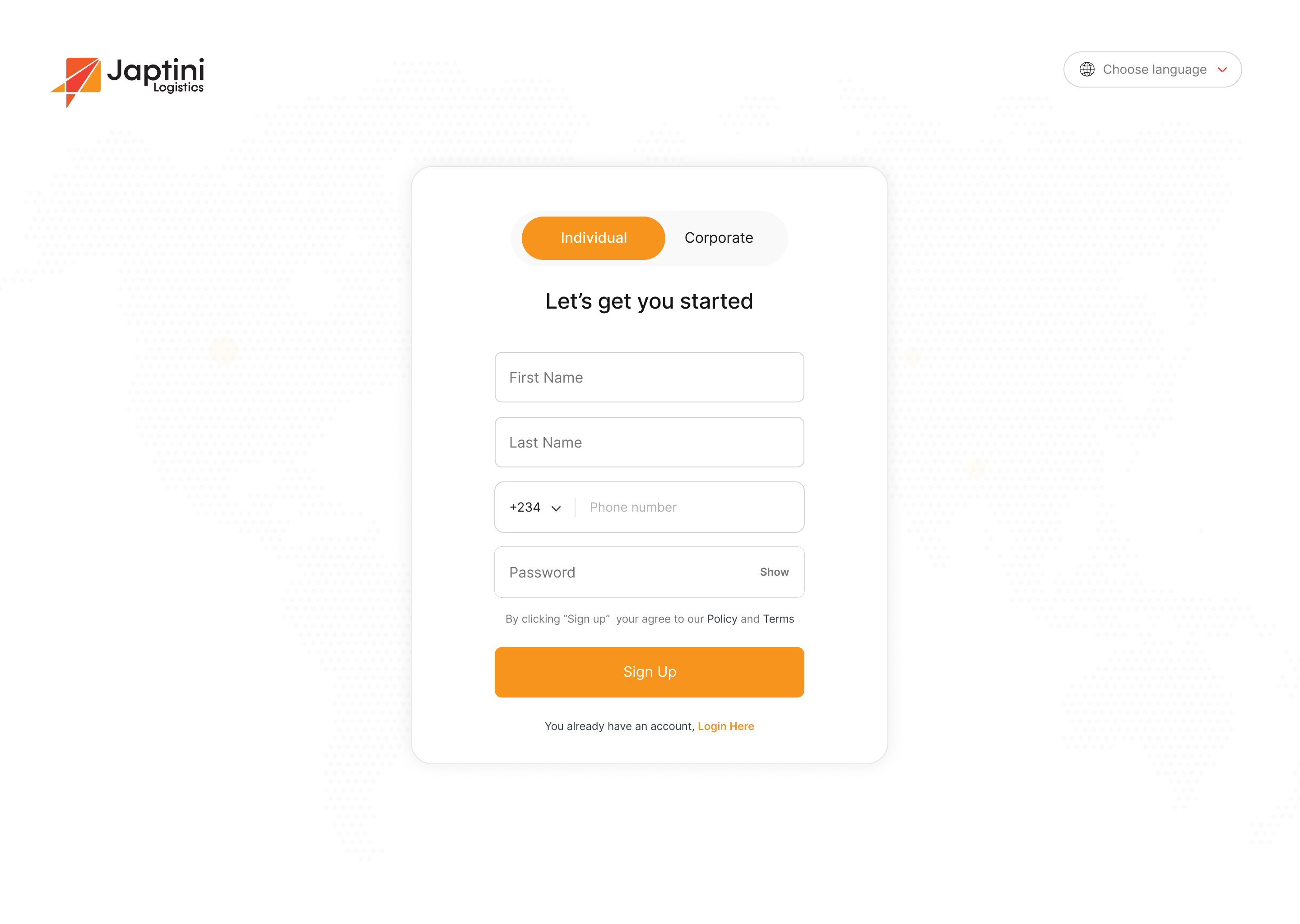 Create an individual account
