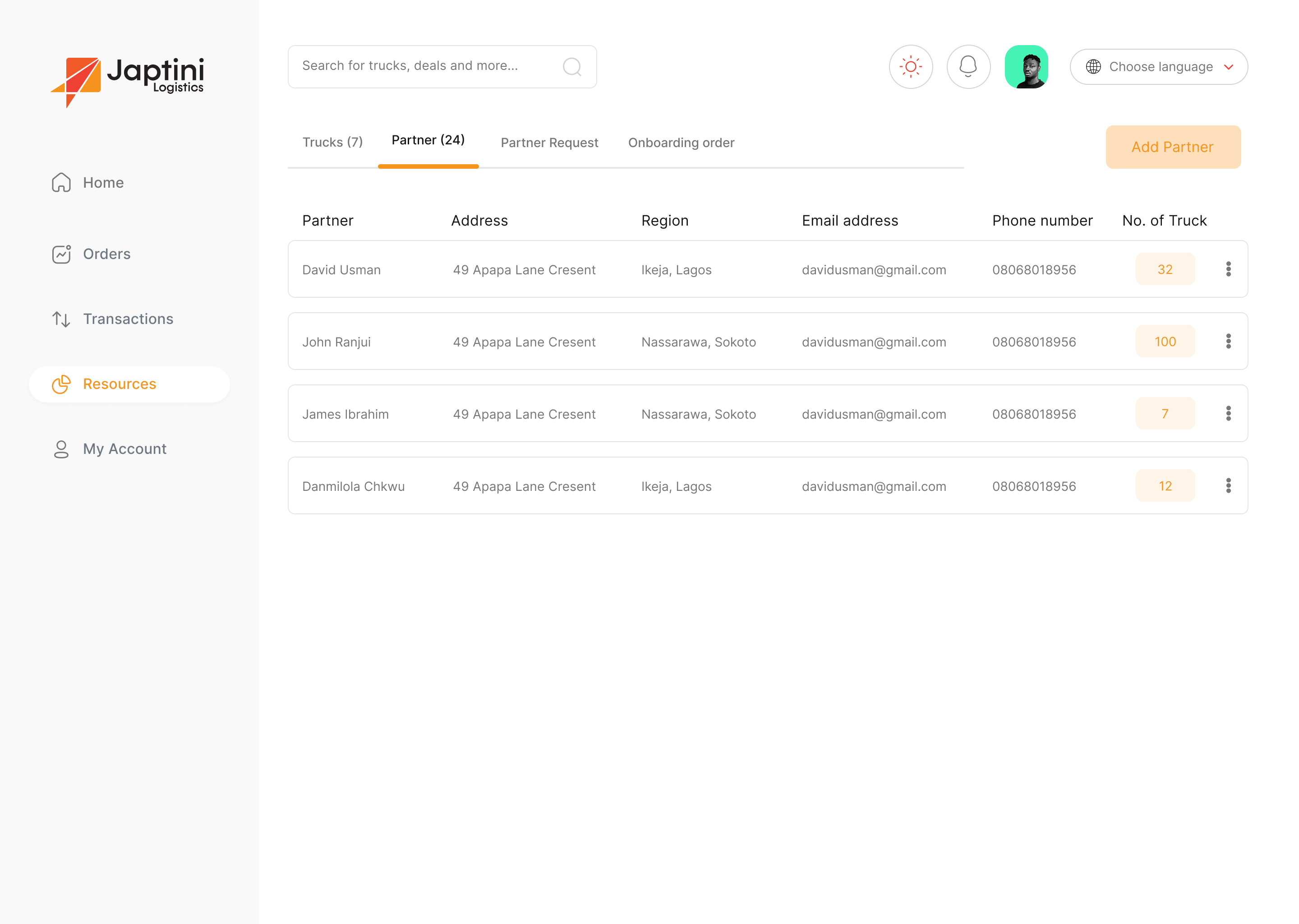 CRM: account officer adds a partner