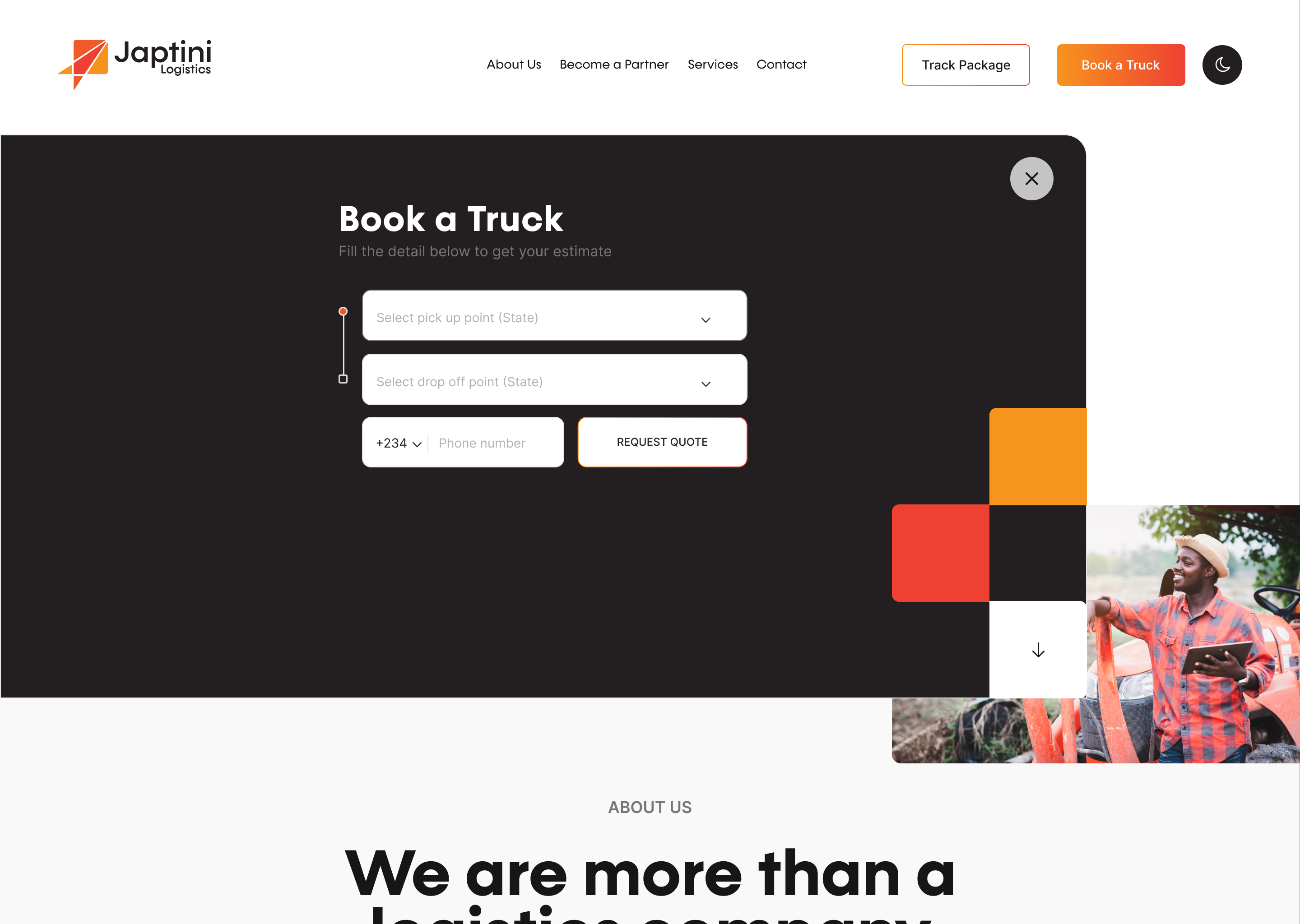 Book a Truck — Light Mode