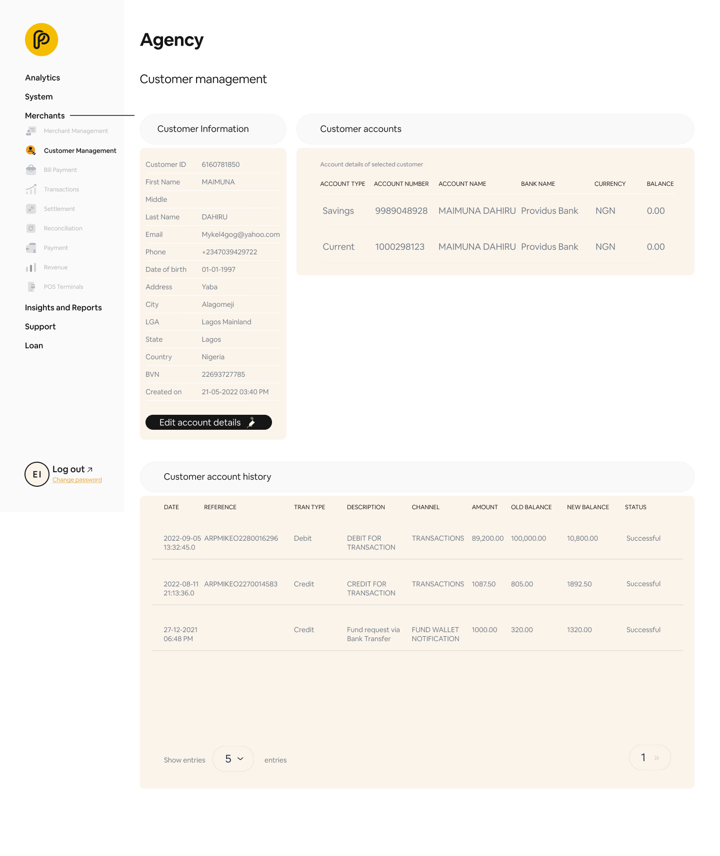 Agency: Customer View
