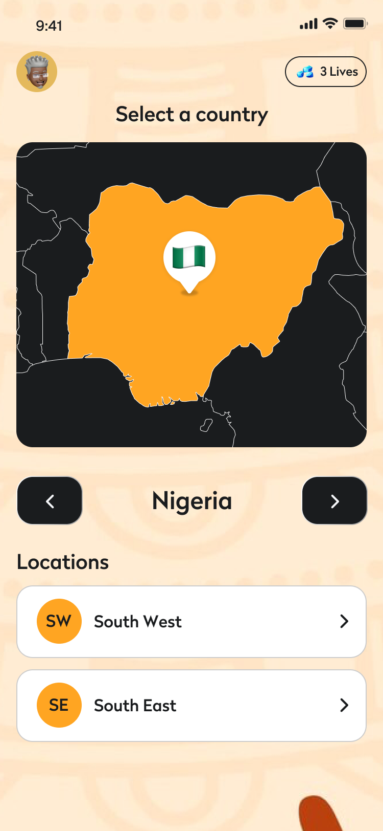 Fifty-Fifty country and zone selection